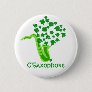 Lucky Saxophone 2 Inch Round Button