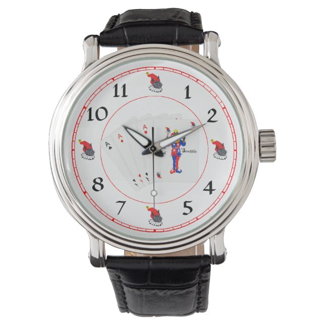Lucky Scottish Terrier Poker Watch (Front)