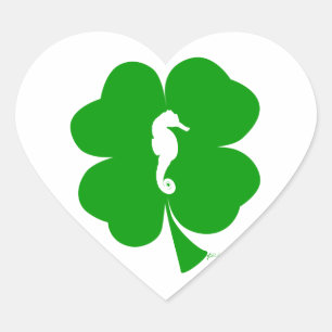 Lucky Seahorse Heart Sticker