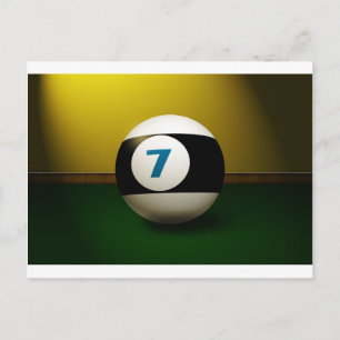 Lucky Seven Billiard Ball Postcard