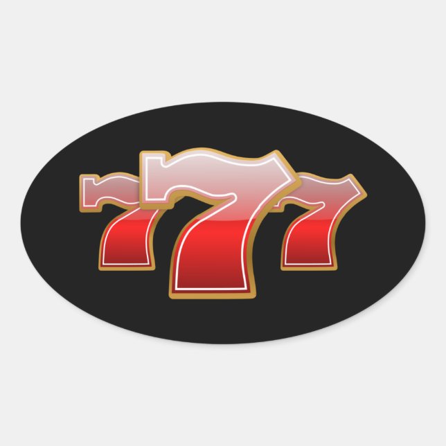 Lucky Seven Oval Sticker (Front)
