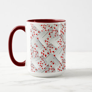 Lucky Sevens Diamonds And Hearts Poker Cards, Mug