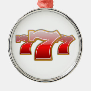 Lucky Sevens - Slot Machine Jackpot Metal Ornament