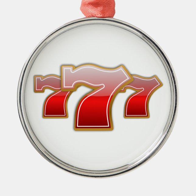 Lucky Sevens - Slot Machine Jackpot Metal Ornament (Front)