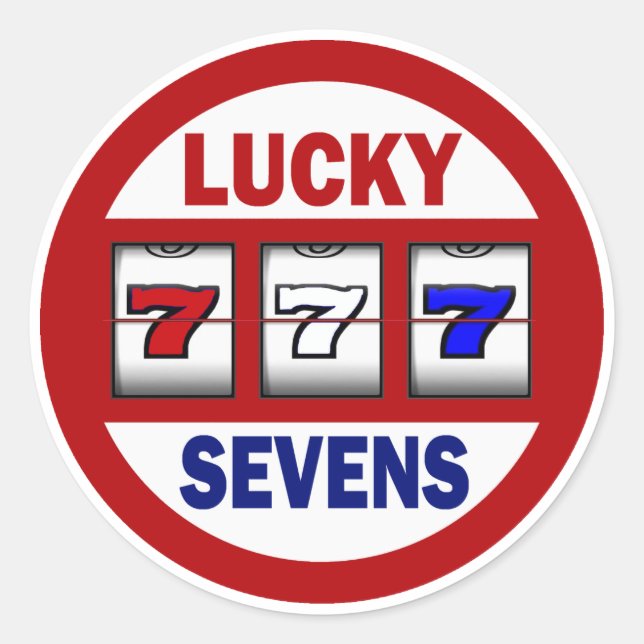 Lucky Sevens Slots Classic Round Sticker (Front)