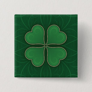 Lucky Shamrock 2 Inch Square Button