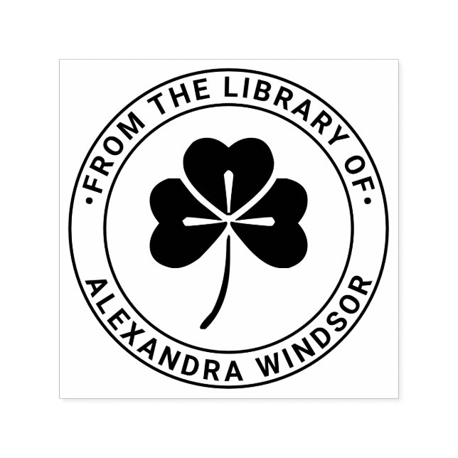 Lucky Shamrock #4 Library Book Name Self-inking Stamp (Design)
