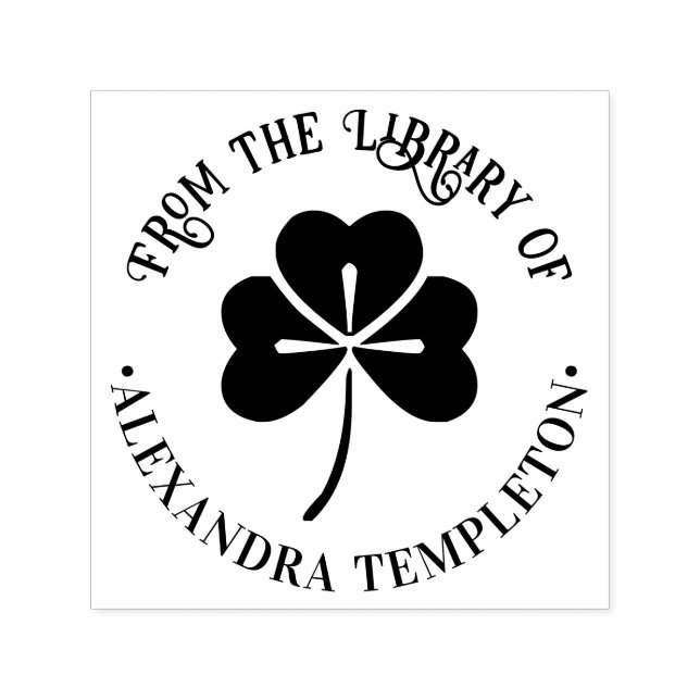 Lucky Shamrock #4P Library Book Name Self-inking Stamp (Design)