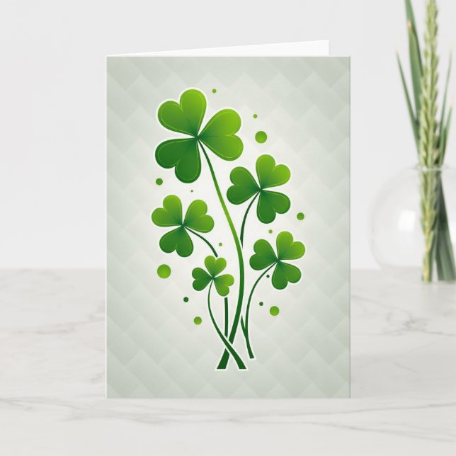 Lucky Shamrock Bouquet Green Card (Front)