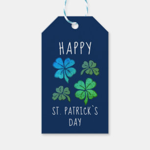Lucky Shamrock Clover Happy St. Patrick`s day Gift Tags