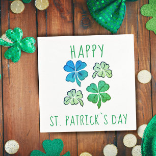 Lucky Shamrock Clover Happy St. Patrick`s day Napkin