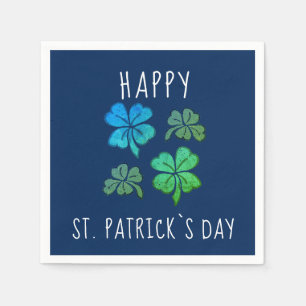 Lucky Shamrock Clover Happy St. Patrick`s day Napkin