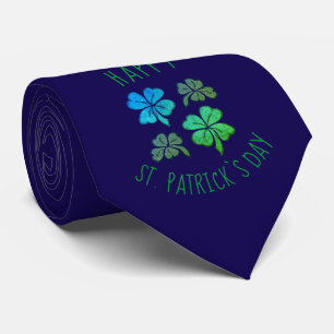 Lucky Shamrock Clover Happy St. Patrick`s day Tie