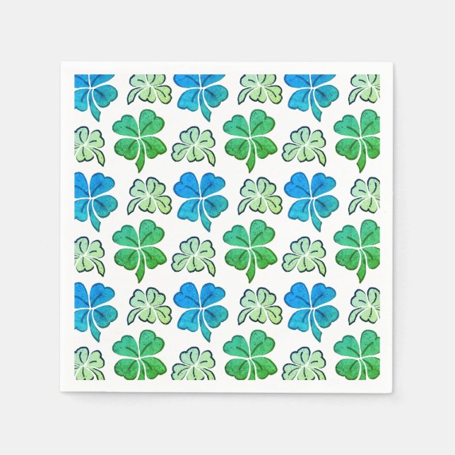 Lucky Shamrock Clover Pattern St. Patrick`s day  Napkin (Front)