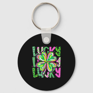 Lucky shamrock coquette bow st patricks day women keychain