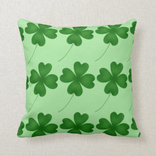 Lucky shamrock design throw pillow