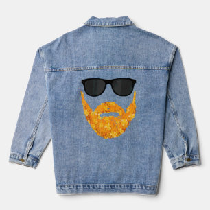 Lucky Shamrock Funny Beard Man St Aptrick T-Shirt Denim Jacket