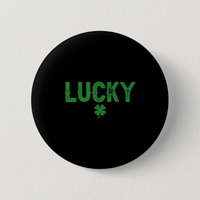 Lucky shamrock funny st patricks day couples  2 inch round button (Front)