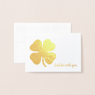 Lucky Shamrock Gold Foil Note Cards