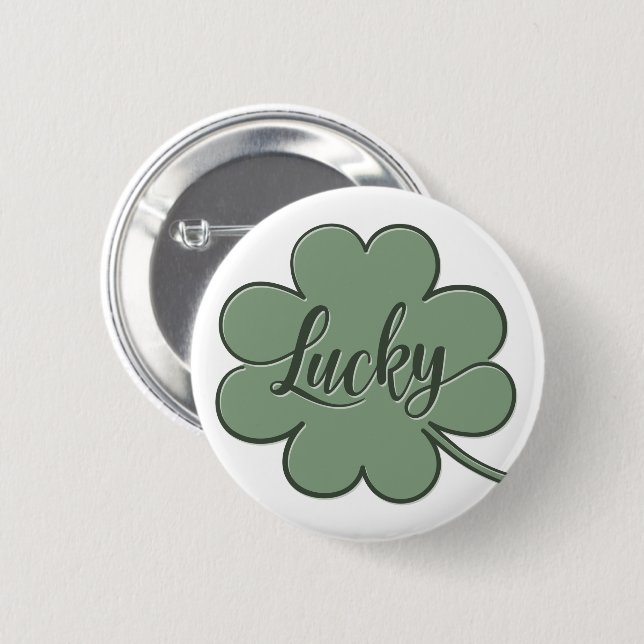 Lucky Shamrock Green - GraphicLoveShop 2 Inch Round Button (Front & Back)