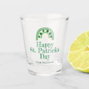 lucky Shamrock horseshoe St Patricks Day Beer Shot Glass