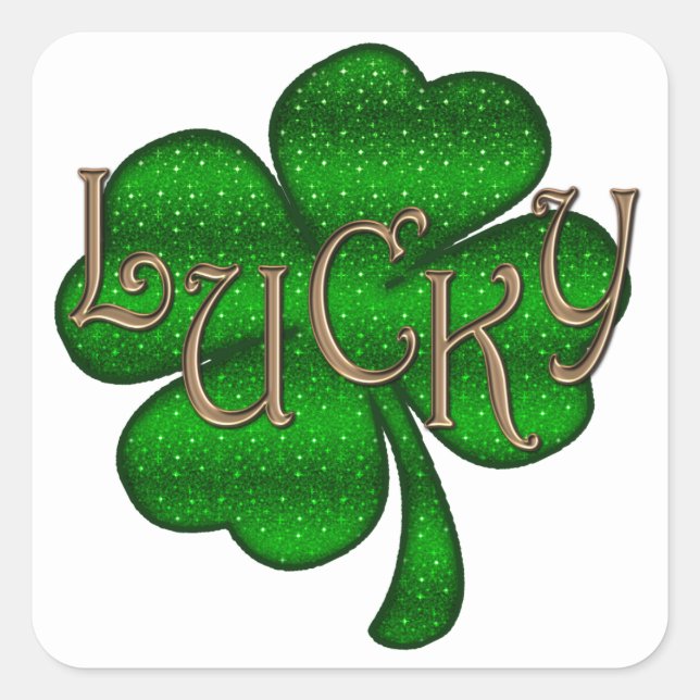 Lucky Shamrock ID961 Square Sticker (Front)
