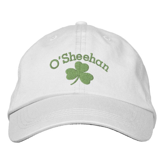 Lucky Shamrock Irish Green Personalized Embroidered Hat (Front)
