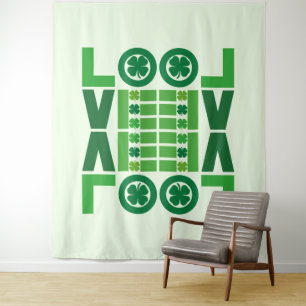 Lucky Shamrock Love Tapestry