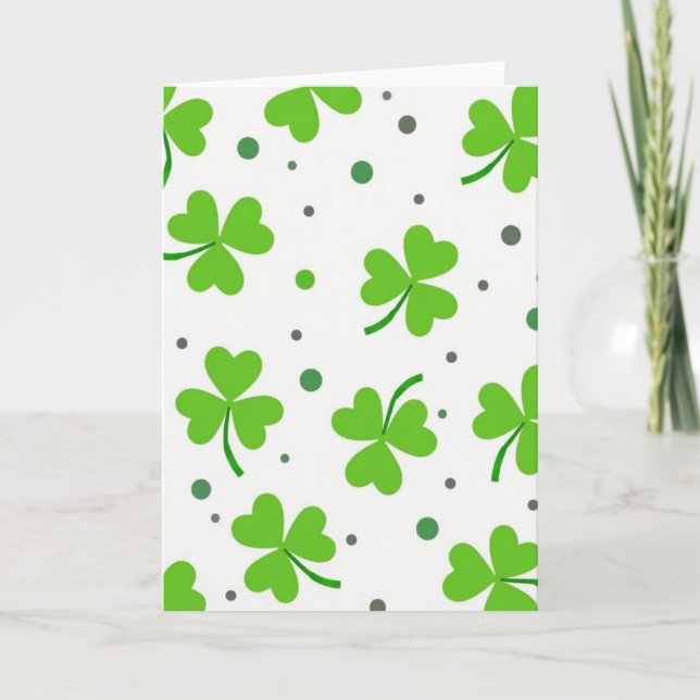 Lucky Shamrock Pattern Great Card (Front)