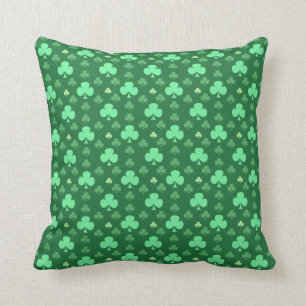 Lucky Shamrock Pattern Throw Pillow