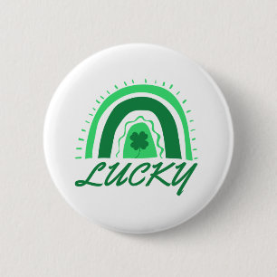 Lucky Shamrock Rainbow 2 Inch Round Button