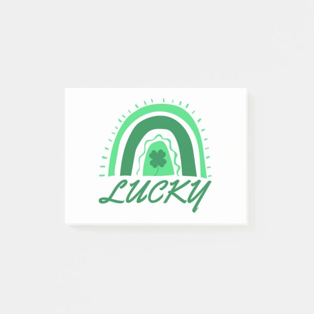 Lucky Shamrock Rainbow Post-it Notes (Front)