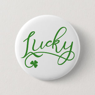 Lucky Shamrock St Patricks Day 2 Inch Round Button