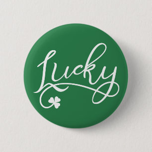 Lucky Shamrock St Patricks Day 2 Inch Round Button