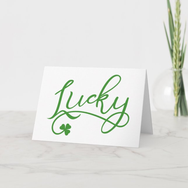 Lucky Shamrock St Patricks Day Card (Front)