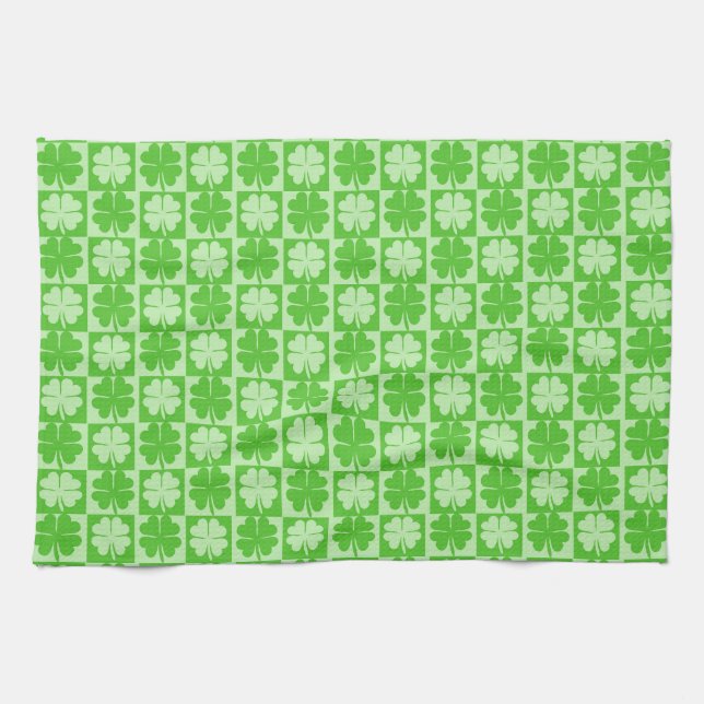 Lucky Shamrock St. Patrick's Day Kitchen Towel (Horizontal)