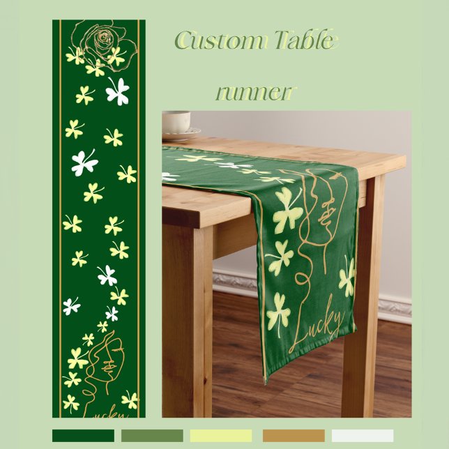 Lucky Shamrock St. Patrick's Day Short Table Runner (Lucky Shamrock St. Patrick's Day Short Table Runner)