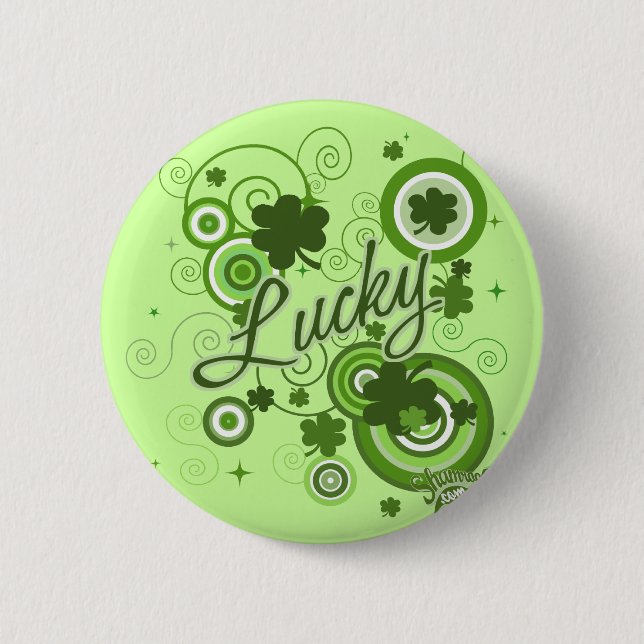 Lucky Shamrocks 2 Inch Round Button (Front)