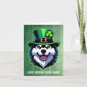 Lucky Siberian Husky Owner Happy St Patricks Day Holiday Card