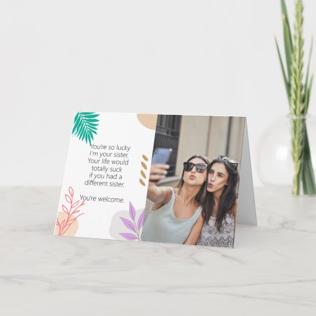 Lucky Sibling Birthday Card (Front)