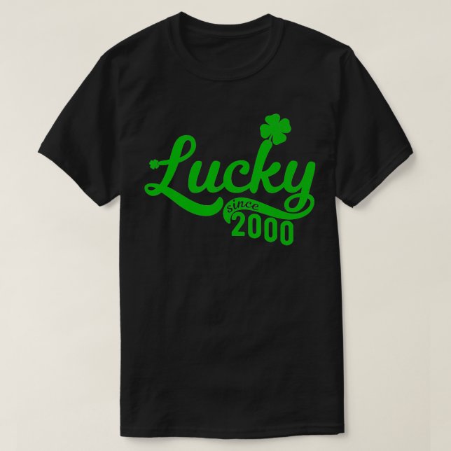Lucky Since 2000 Gift For 21 Year Old 21st Birthda T-Shirt (Design Front)