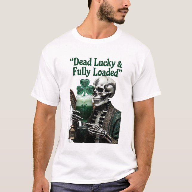 Lucky Skeleton Stout T-Shirt | Dead Lucky  (Front)