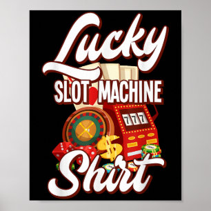 Lucky Slot Machine Casino Las Vegas Gambling Poster
