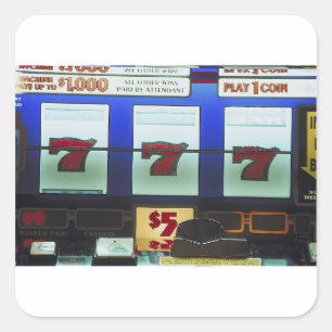 Lucky Slot Machine Winner Square Sticker