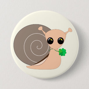 Lucky Snail 3 Inch Round Button