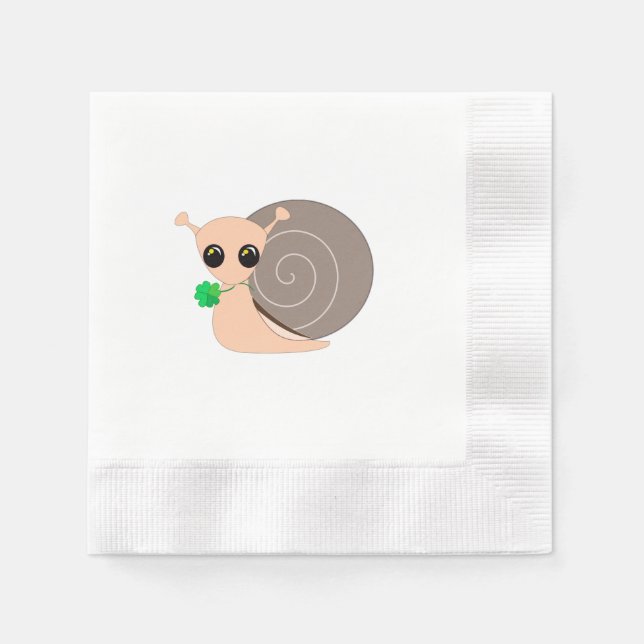Lucky Snail Napkins - Customizable (Front)