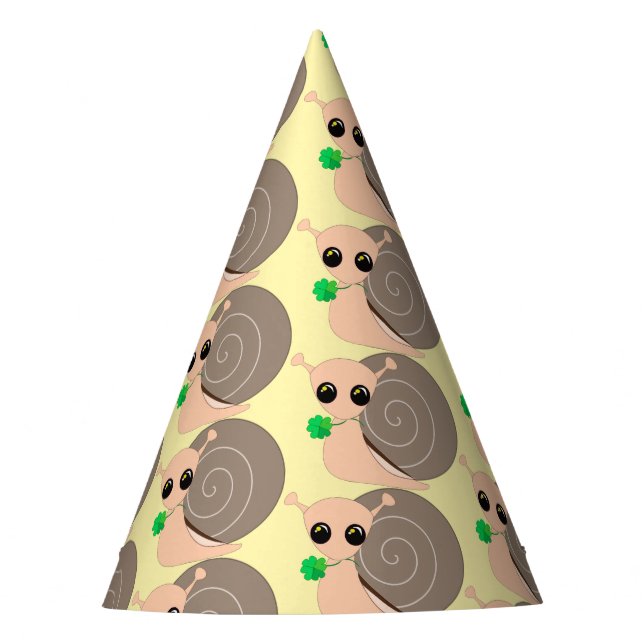 Lucky Snail Paper Party Hat - Customizable (Front)