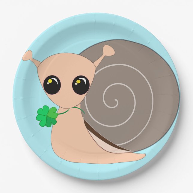 Lucky Snail Paper Plates - Customizable (Front)