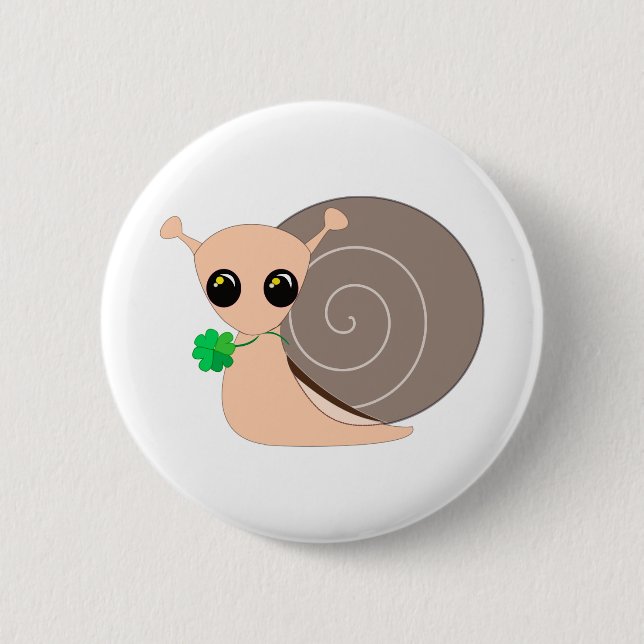 Lucky Snail with Clover Button (Front)