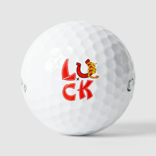 Lucky Snake Golf Balls - Chinese Zodiac Gift (Front)
